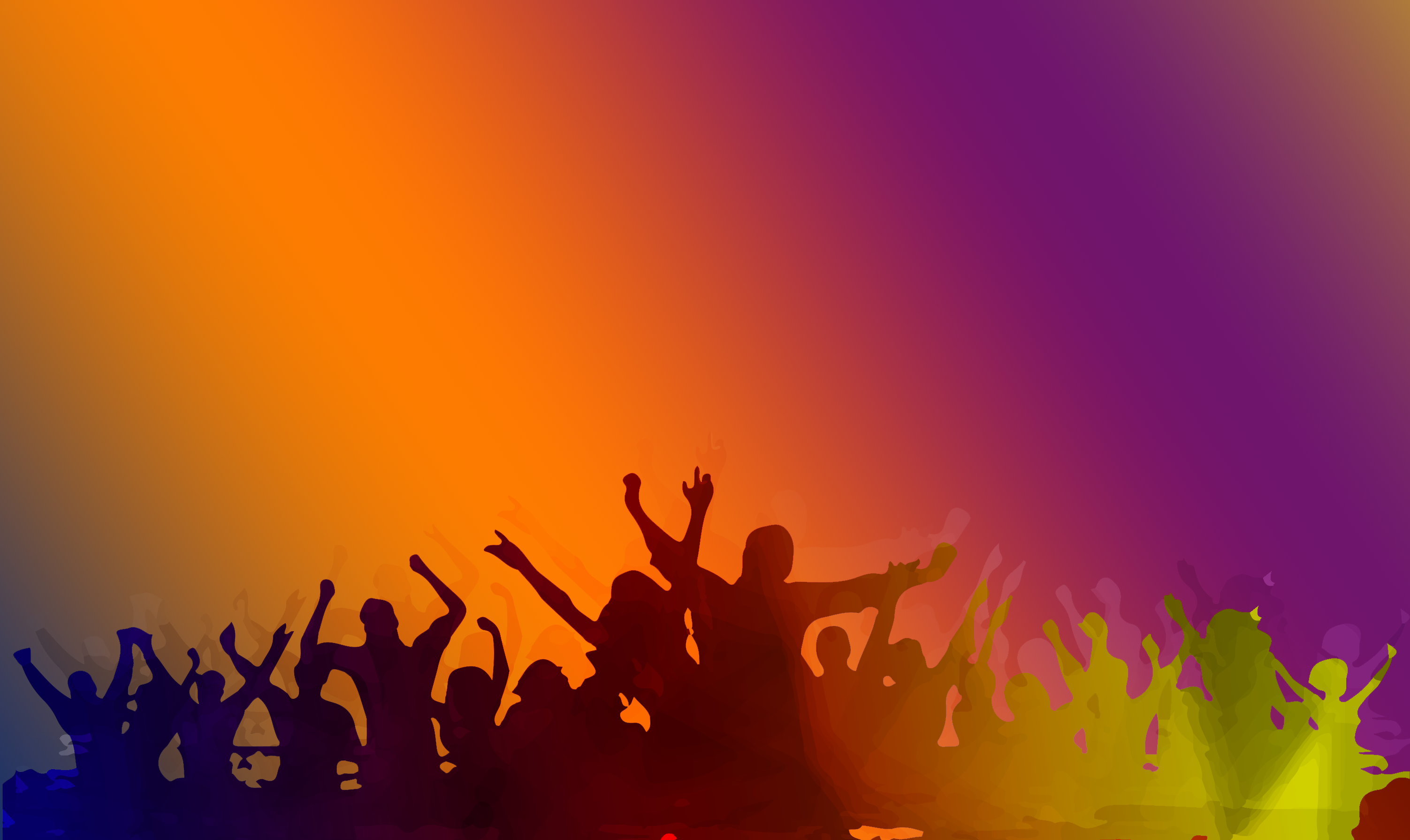 background of crowd silhouettes against gradient background